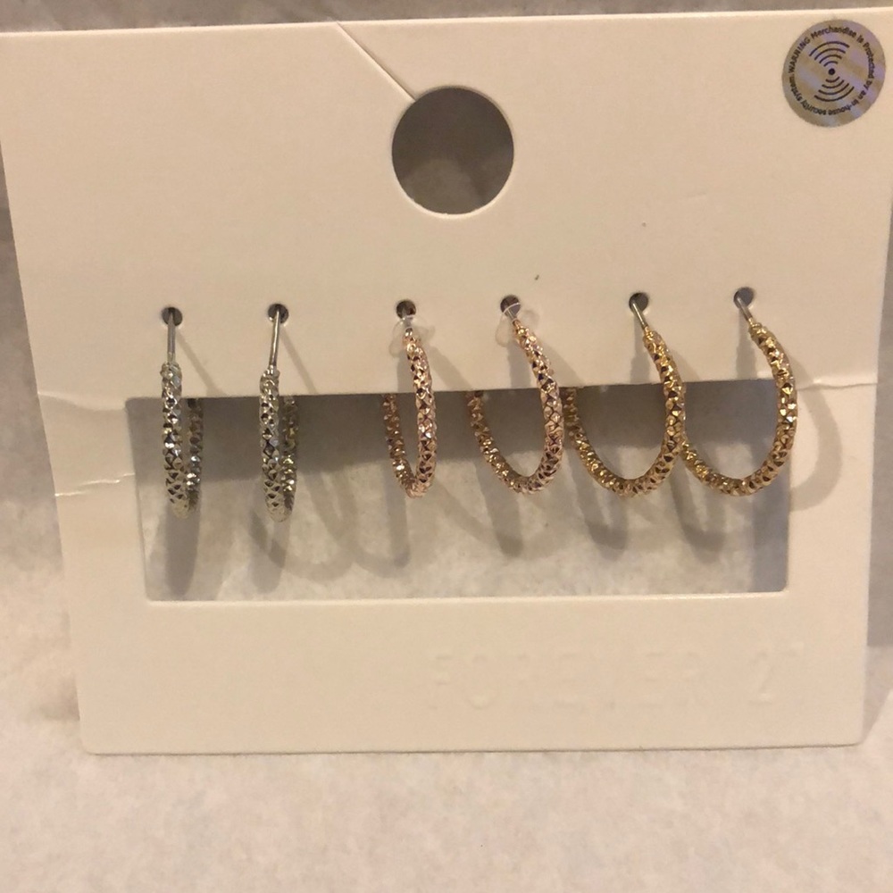 Hoop earrings silver gold rose gold costume in great condition